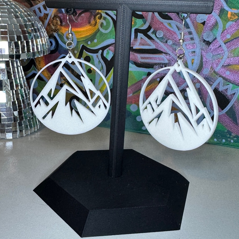 Geometric White Mountain Peak Earrings